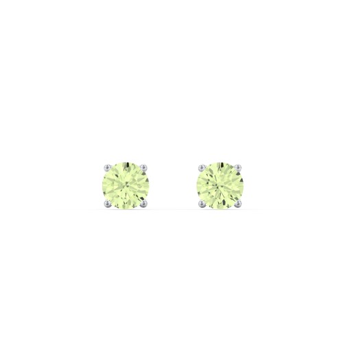 Classic Birthstone Stud Earrings – Sterling Silver with Peridot