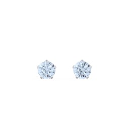 5 Prong Birthstone Stud Earrings in 925 Sterling Silver with Aquamarine