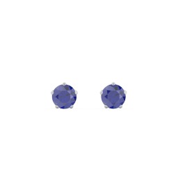 5 Prong Birthstone Stud Earrings in 925 Sterling Silver with Blue Sapphire