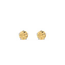 5 Prong Birthstone Stud Earrings in 925 Sterling Silver with Citrine