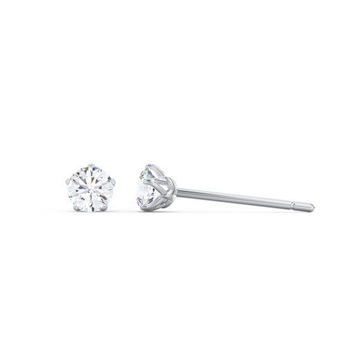 5 Prong Birthstone Stud Earrings – Sterling Silver with Cubic Zirconia