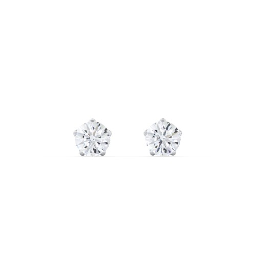 5 Prong Birthstone Stud Earrings – Sterling Silver with Cubic Zirconia