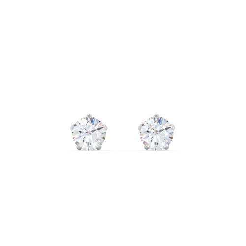 5 Prong Diamond Stud Earrings - 0.20 ct. tw. – 14K White Gold with Lab Diamond