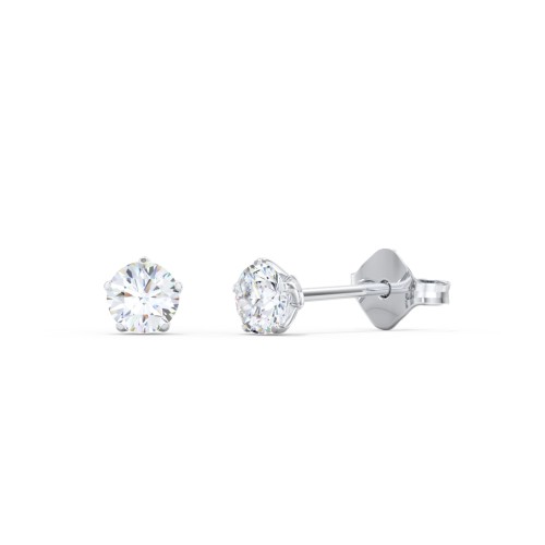 5 Prong Diamond Stud Earrings - 0.20 ct. tw. – 14K White Gold with Lab Diamond