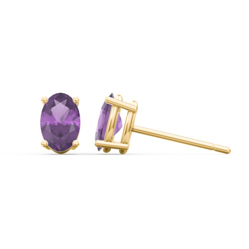 Classic Oval Birthstone Stud Earrings