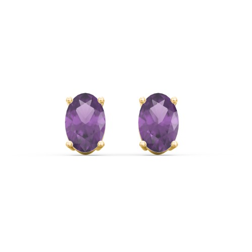 Classic Oval Birthstone Stud Earrings