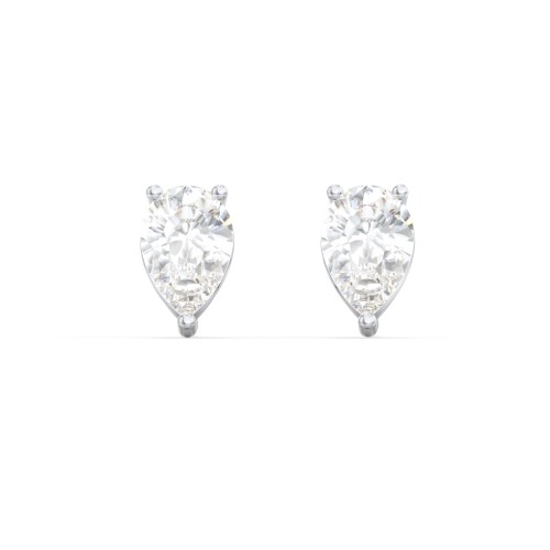 Classic Pear Cut Stud Earrings – Sterling Silver with Cubic Zirconia