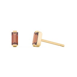 Classic Baguette Cut Stud Earrings in 10K Solid Yellow Gold