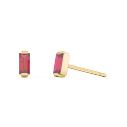 Classic Baguette Cut Stud Earrings in 10K Solid Yellow Gold