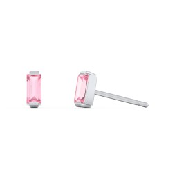 Classic Baguette Cut Stud Earrings in 925 Sterling Silver with Pink Tourmaline