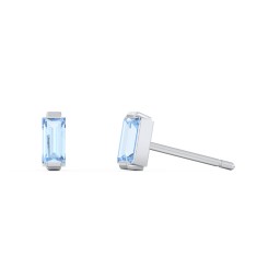 Classic Baguette Cut Stud Earrings in 925 Sterling Silver with Blue Topaz