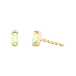 Classic Baguette Cut Stud Earrings in 10K Solid Yellow Gold with Peridot