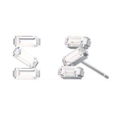 Baguette Scatter Stud Earrings in 925 Sterling Silver with Cubic Zirconia