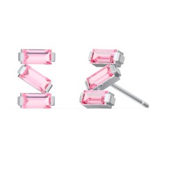 Baguette Scatter Stud Earrings in 925 Sterling Silver with Pink Tourmaline