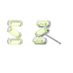 Baguette Scatter Stud Earrings in 925 Sterling Silver with Peridot