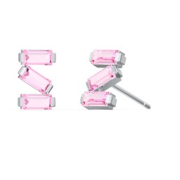 Baguette Scatter Stud Earrings in 925 Sterling Silver with Pink Tourmaline
