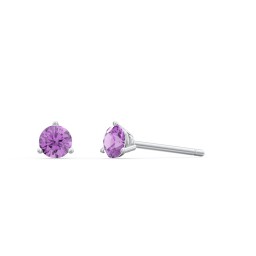 Classic 3 Prong Birthstone Stud Earrings in 925 Sterling Silver