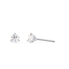 Classic 3 Prong Diamond Stud Earrings - 0.20 ct. tw. – 14K White Gold with Lab Diamond