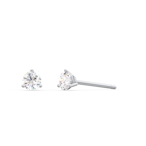 Classic 3 Prong Diamond Stud Earrings - 0.20 ct. tw. – 14K White Gold with Lab Diamond