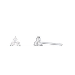 Mini Cluster Stud Earrings in 925 Sterling Silver with White Premium Zirconia