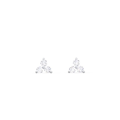 Mini Cluster Stud Earrings – Sterling Silver with White Premium Zirconia