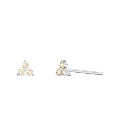Mini Cluster Stud Earrings – Sterling Silver with Fancy Yellow Premium Zirconia