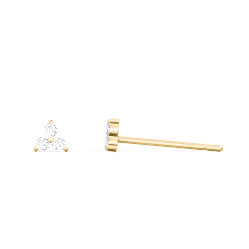Mini Cluster Stud Earrings – 10K Yellow Gold with White Premium Zirconia