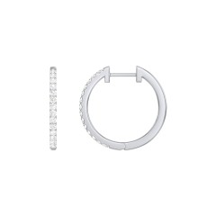 Large Lab Diamond Huggie Hoop Earrings – Sterling Silver