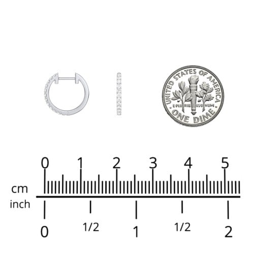 Medium Lab Diamond Huggie Hoop Earrings