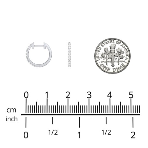 Medium Lab Diamond Huggie Hoop Earrings – Sterling Silver