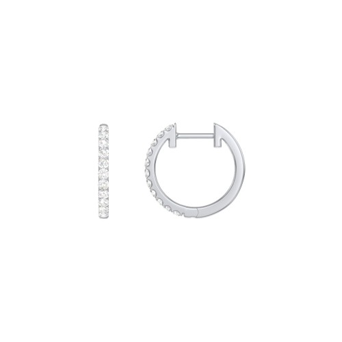Medium Lab Diamond Huggie Hoop Earrings – Sterling Silver