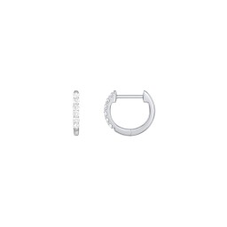 Small Lab Diamond Huggie Hoop Earrings in 925 Sterling Silver
