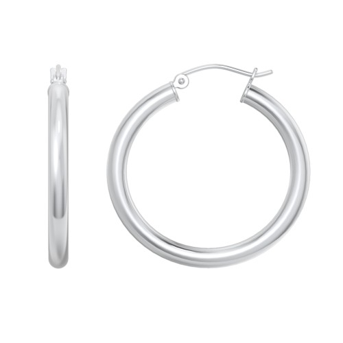 Large Tube Hoop Earrings – Sterling Silver