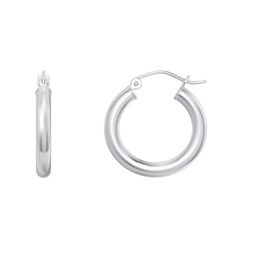 Medium Tube Hoop Earrings – Sterling Silver