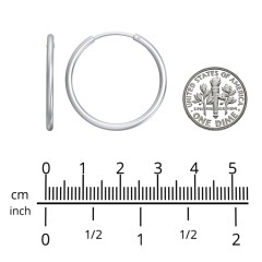 Large Sterling Silver Endless Hoop Earrings