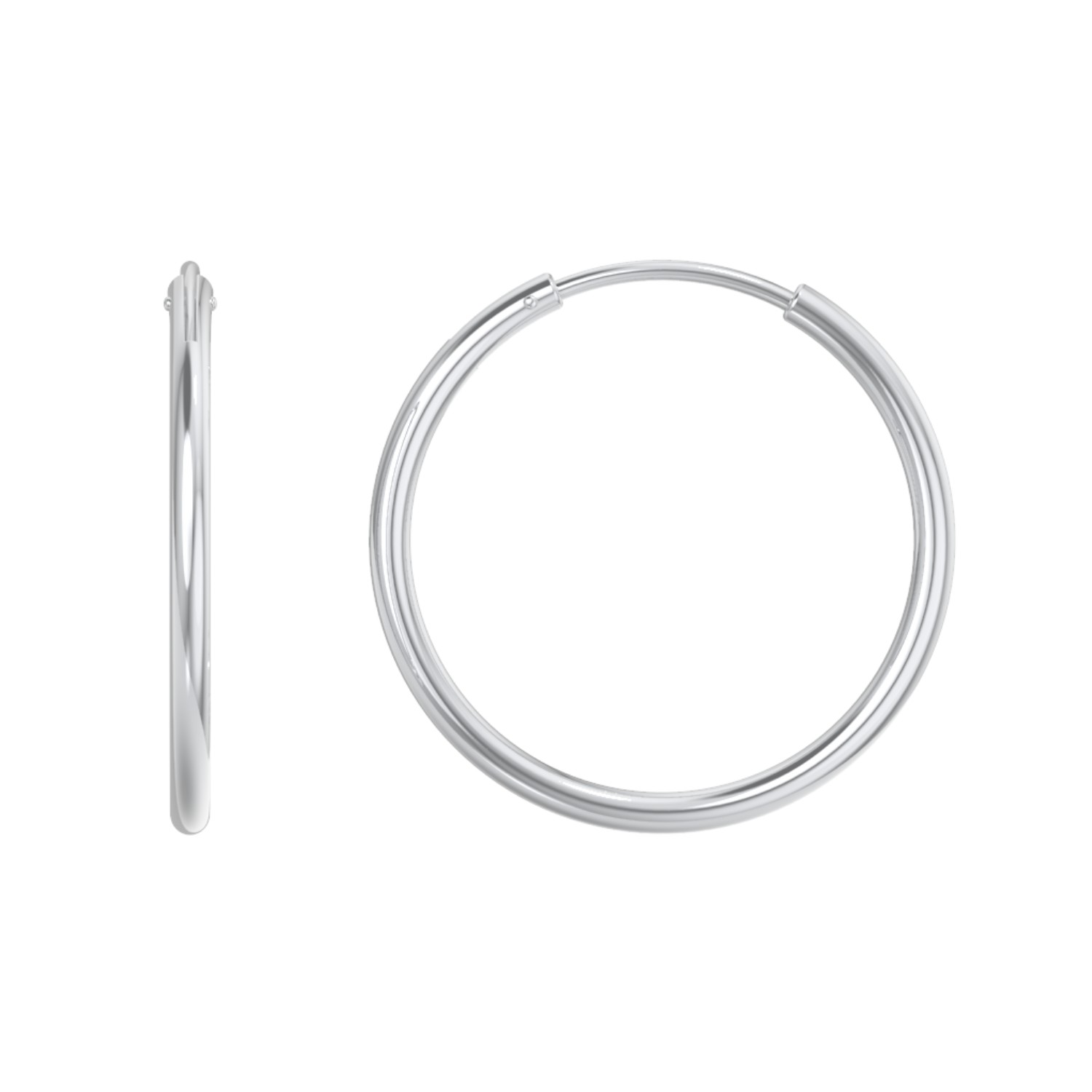 Large Sterling Silver Endless Hoop Earrings