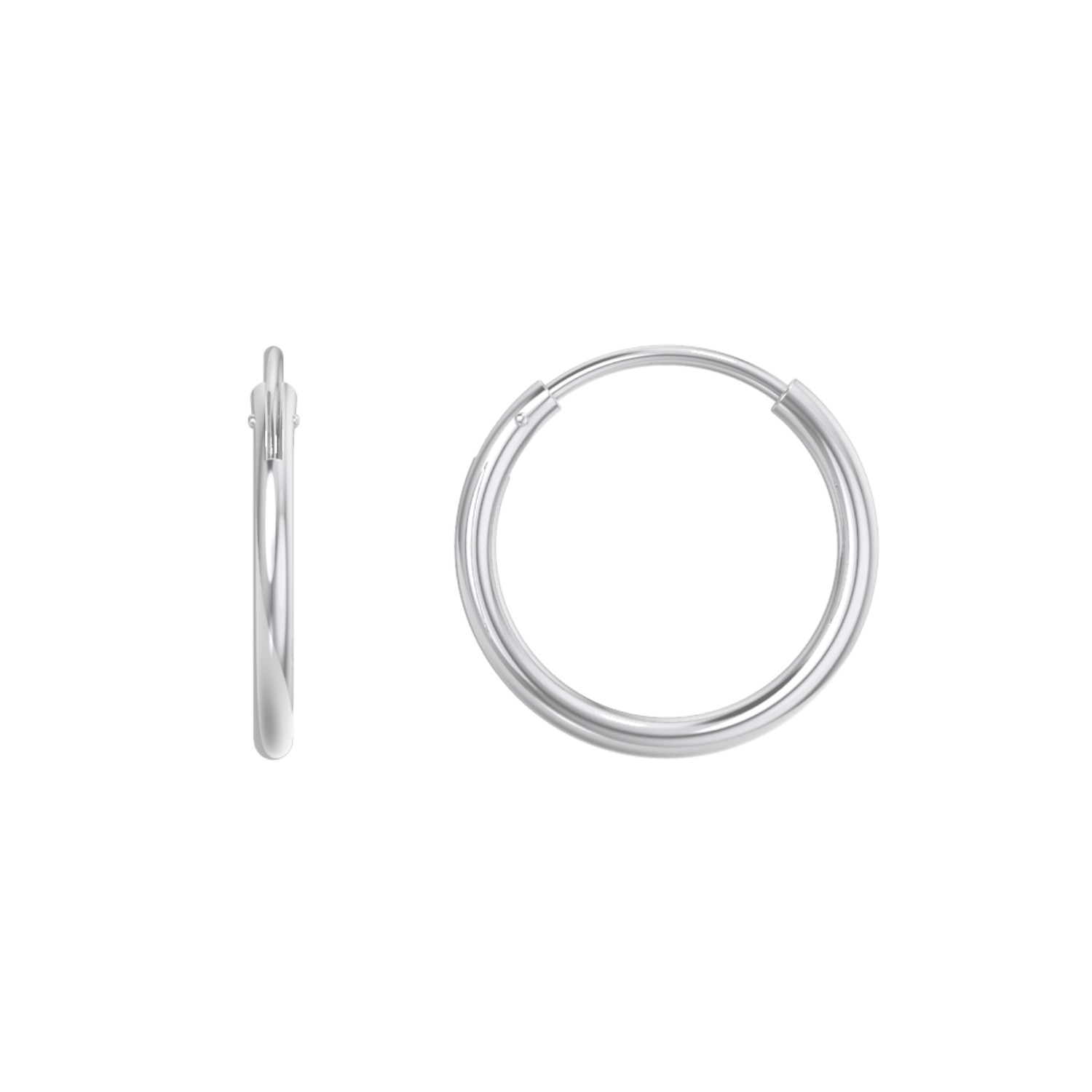 Medium Sterling Silver Endless Hoop Earrings
