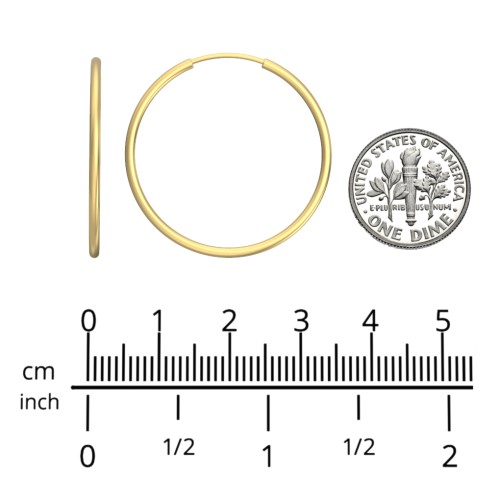 Large Gold Endless Hoop Earrings – 14K Yellow Gold