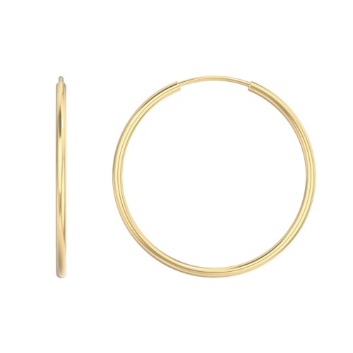 Large Gold Endless Hoop Earrings – 14K Yellow Gold