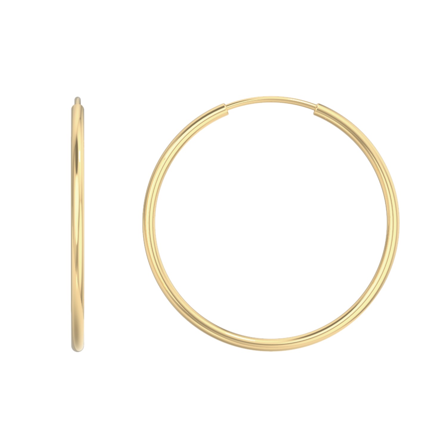 Large Gold Endless Hoop Earrings