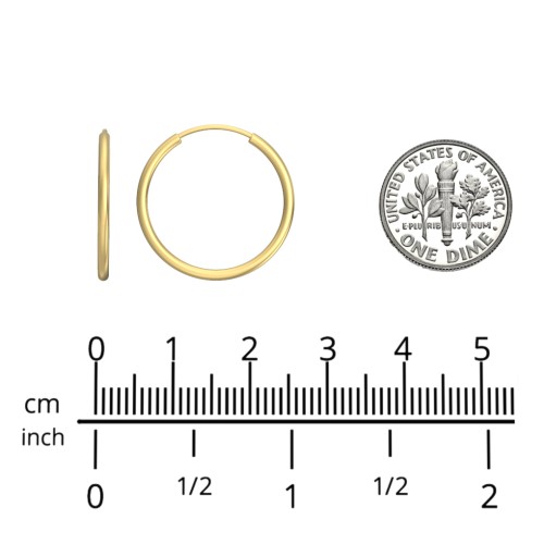 Medium Gold Endless Hoop Earrings – 14K Yellow Gold