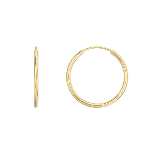 Medium Gold Endless Hoop Earrings – 14K Yellow Gold