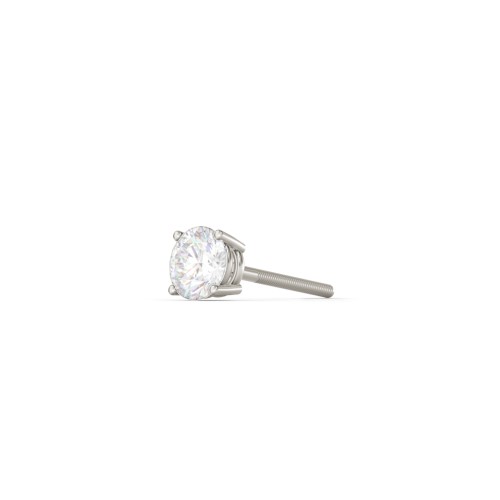4 Prong Classic Diamond Single Stud - 0.25 ct. tw. – 14K White Gold with Lab Diamond