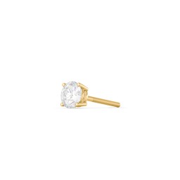 4 Prong Classic Diamond Single Stud - 0.25 ct. tw. in 14K Solid Yellow Gold with Diamond