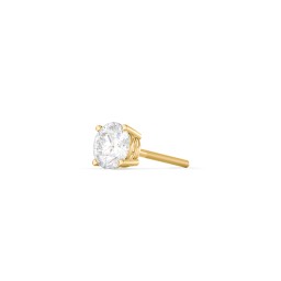 4 Prong Classic Diamond Single Stud - 0.375 ct. tw. in 14K Solid Yellow Gold with Diamond
