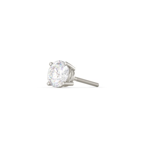 4 Prong Classic Diamond Single Stud - 0.5 ct. tw. – 14K White Gold with Lab Diamond