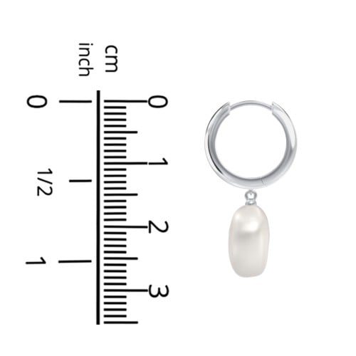 Baroque Pearl Drop Domed Huggie Earrings