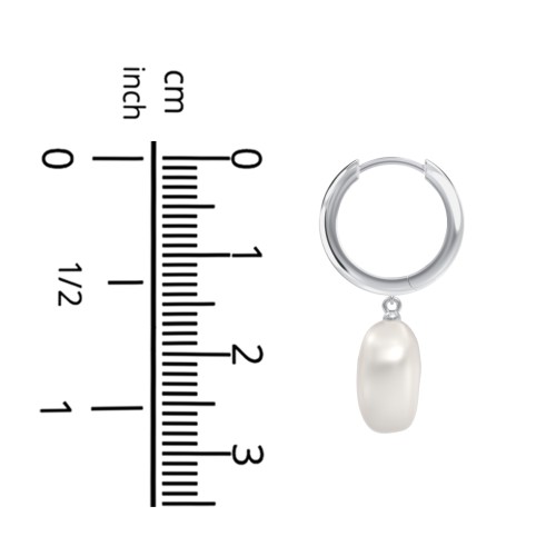 Baroque Pearl Drop Domed Huggie Earrings – 18K Gold Plated Silver