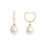 Freshwater Pearl Drop Huggie Earrings with Accents – 18K Gold Plated Silver