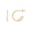 Pavé Open Hoop Studs with Hidden Pearls – 18K Gold Plated Silver